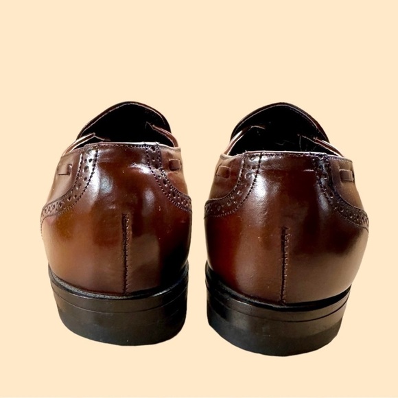 STAFFORD, COMFORT PLUS,MENS BROWN LEATHER LOAFERS. WINGTIP, SLIP-ONS.SIZE 8 1/2D - Picture 5 of 9